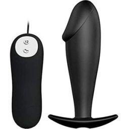 Pretty love Plug Anal Silicona Forma Pene 12 Modos Vibración Negro 1ud