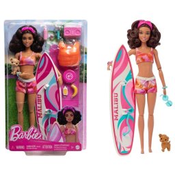 Mattel Muñeca Barbie Surfista y Cachorro