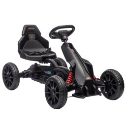 Homcom Kart Pedales Para Niños De 3-8 Años Con Asiento Ajustable Negro