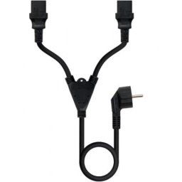 Cable de alimentación Nanocable 10.22.0100-L300 Schuko a 2xC13 3 m negro