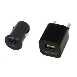 Cargador USB LogiLink PA0076 12-24V 5V 1A Negro Auto/Interior Puerto USB 2.0