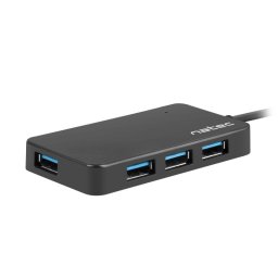 Hub NATEC 4 puertos 5000 Mbit/s modelo Moth USB 3.2 Gen 1 cable 0,15 m Negro