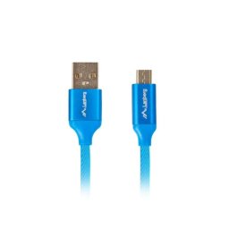 Cable USB Lanberg CA-USBM-20CU-0018-BL 1,8m Micro-USB A a USB A 2.0 Azul contactos oro