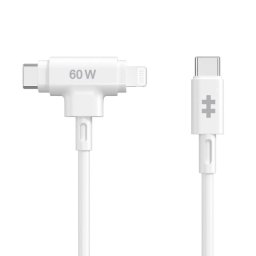 Cable HYPER HyperJuice 1,5m USB C a USB C/Lightning USB 2.0 Blanco