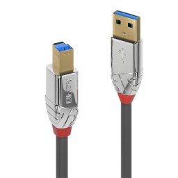 Cable USB Lindy 36662 2m USB 3.2 Gen 1 Conectores A-B Oro Gris Plug and Play