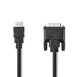 Adaptador de cable de vídeo Nedis CCGL34800BK30 HDMI a DVI-D 3 m negro