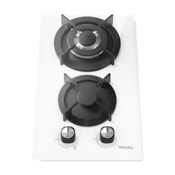 Placa de gas IsEasy MGBG-312A 2 hornillos vidrio blanco