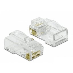 Conector RJ-45 DeLOCK 86473 Cat6 Transparente Macho Recto Policarbonato