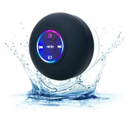 Altavoces Autrucker Bluetooth portátil con micrófono, LED y ventosa IPX4