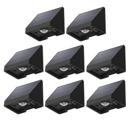 Pack 8 Luces Solares Para Valla LED Blanca Cálida Autrucker
