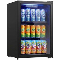 Frigorífico Mini Rolipo Silencioso 68,5cm 70L Negro Puerta Vidrio UV