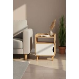 RegalosMiguel Mesita Auxiliar Nive C/Puerta Madera 40 x 30 cm