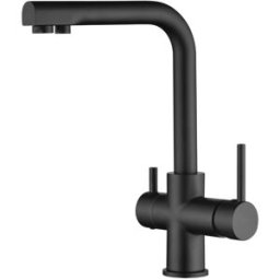 Imex Grifo de cocina monomando con sistema ósmosis Marsella . Negro mate