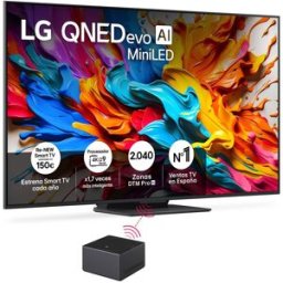LG TV QNED evo MiniLED AI 189cm (75') 75QNED9MA6B, 4K inalámbrico, Smart TV. Negro
