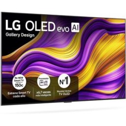 LG TV OLED evo AI G5 164cm (65') OLED65G55LW, Smart TV 4K, soporte pared incluido (Reacondicionado A estrenar). Negro