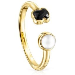 Tous Anillo glory bañado en oro de 18 kt sobre plata con ónix y perla. (17) Multicolor