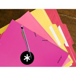 Carpeta antartik gomas tres solapas carton forrado a4 color rosa