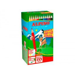Lapices de colores alpino school pack de 132 + 12 unidades obsequio colores surtidos