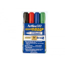 Rotulador artline pizarra ek517/w4 punta redonda 2 mm bolsa de 4 unidades colores surtidos