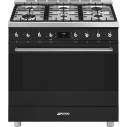 Cocina Smeg Symphony C9GMMB2 Negro 6 Zonas Gas Horno Eléctrico