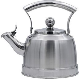 Kelomat Hervidor de agua con silbido Comfort de 1,5 l de acero inoxidable plata