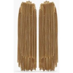 Parfois Pendientes con flecos de cadenas metalizadas en liso. Dorado