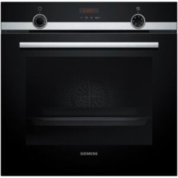 Siemens Horno multifunción iQ300 pirolítico con función vapor - HQ574AER3 (Reacondicionado Grado C). Cristal negro/inox