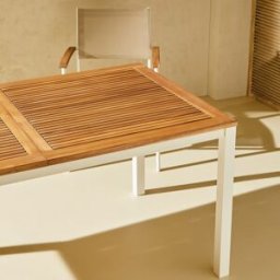 El Corte Inglés Mesa extensible de jardín Rockwell. Natural / Blanco