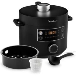 Moulinex Olla a presión programable CE754 TURBO Cuisine. Negro