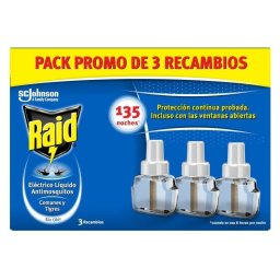 Raid Eléctrico Líquido Anti Mosquitos 135 Noches 3 Recambios