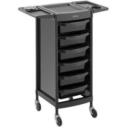 physa Carrito de peluquería - 12 kg - 6 cajones con 3 separadores - soporte para secador - estante de 420 x 390 mm 10040539
