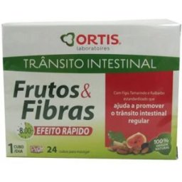 Ortis Frutas Y Fibra Efecto Rápido x24 Cubos Masticables