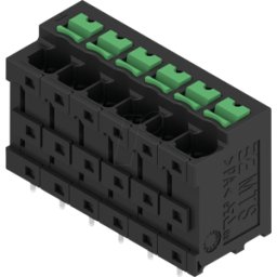 WEIDMÜLLER MTS 5-06 V T4 BT - Terminal de señal, SNAP IN con pulsador, 6 polos, 180°