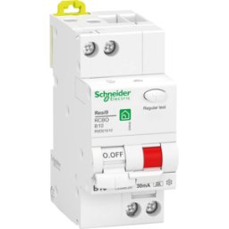 SCHNEIDER ELECTRIC R9D01610 - Interruptor diferencial FI/LS Resi9 1P+N, 10 A, Car. B, 30 mA, t