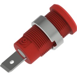 ELECTRO PJP PJP 3274-C-R - Conector hembra tipo banana de seguridad, 4 mm, conector plano,