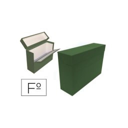 Caja transferencia mariola folio doble carton forrado geltex lomo 20 cm color verde