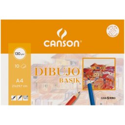 Papel dibujo basik din a3+ 32,5x 46 cm con recuadro minipack de 10 hojas