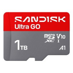 Tarjeta microSDXC SanDisk Ultra GO 1 TB UHS-I 190 MB/s V10 Gris Rojo