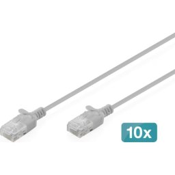 Cable de Red Digitus CAT6 U/UTP Slim 5m Gris 10 Unidades