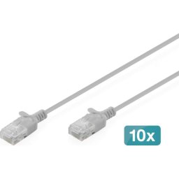 Cable de Red Digitus CAT6 U/UTP Slim 3m Gris