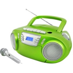 Sistema Estéreo Portátil Soundmaster SCD5800GR Reproductor CD FM USB Verde Plata
