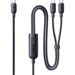 Cable USB-C Baseus Flash 4 2-en-1 140W 1.5m Negro