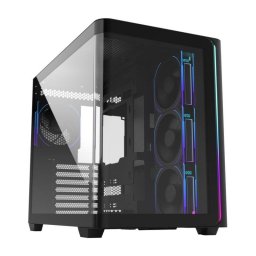 Caja PC FSP M580-BP Plus Midi Tower Negro ARGB Vidrio Templado