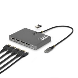 Adaptador USB-C StarTech.com QUAD-USB-DP-ADAPT 4x DisplayPort 4K 60Hz + USB-A 2.0 + PD 140W