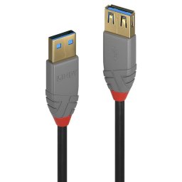 Cable alargador USB 3.2 Gen 1 Lindy Anthra Line 3 m USB A 5 Gbit/s Negro