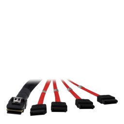 Cable Inter-Tech SFF 8087 a 4x SATA de 1 m, Negro