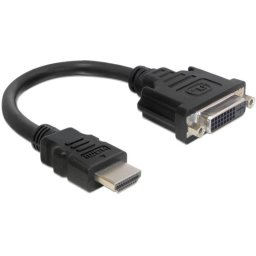 Adaptador DeLOCK HDMI a DVI 0,2 m Negro