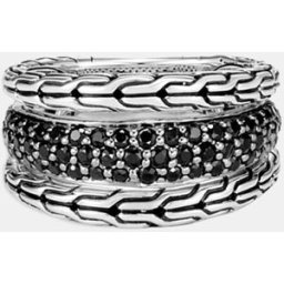 John Hardy Anillo Chain de plata, zafiro y espinela. (14) Negro