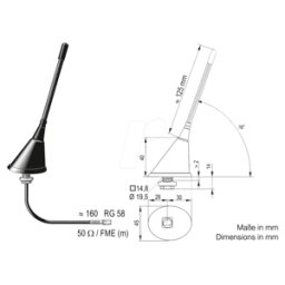 ATTB 2122.01 - Antena del vehículo, TETRA (380-430 MHz)