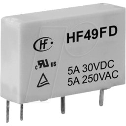 HONGFA HF49FD-024-1H - Relé Slimline 24V, 1 contacto NA, 5a, RT III.